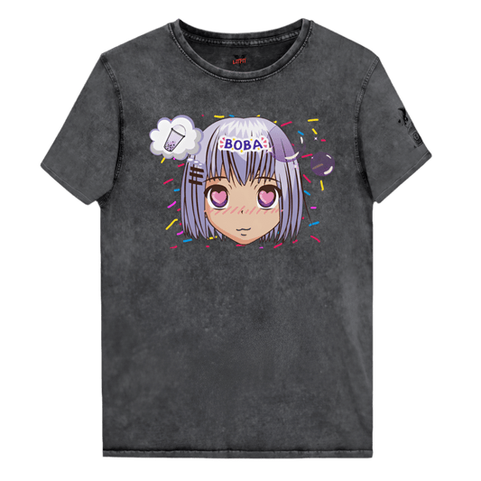 LITFIT Anime Boba T-Shirt | Cute Denim Design - LitFit - T-Shirt